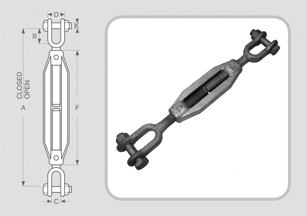 Turnbuckle Clevis & Clevis Galvanised Wire Rope Australia